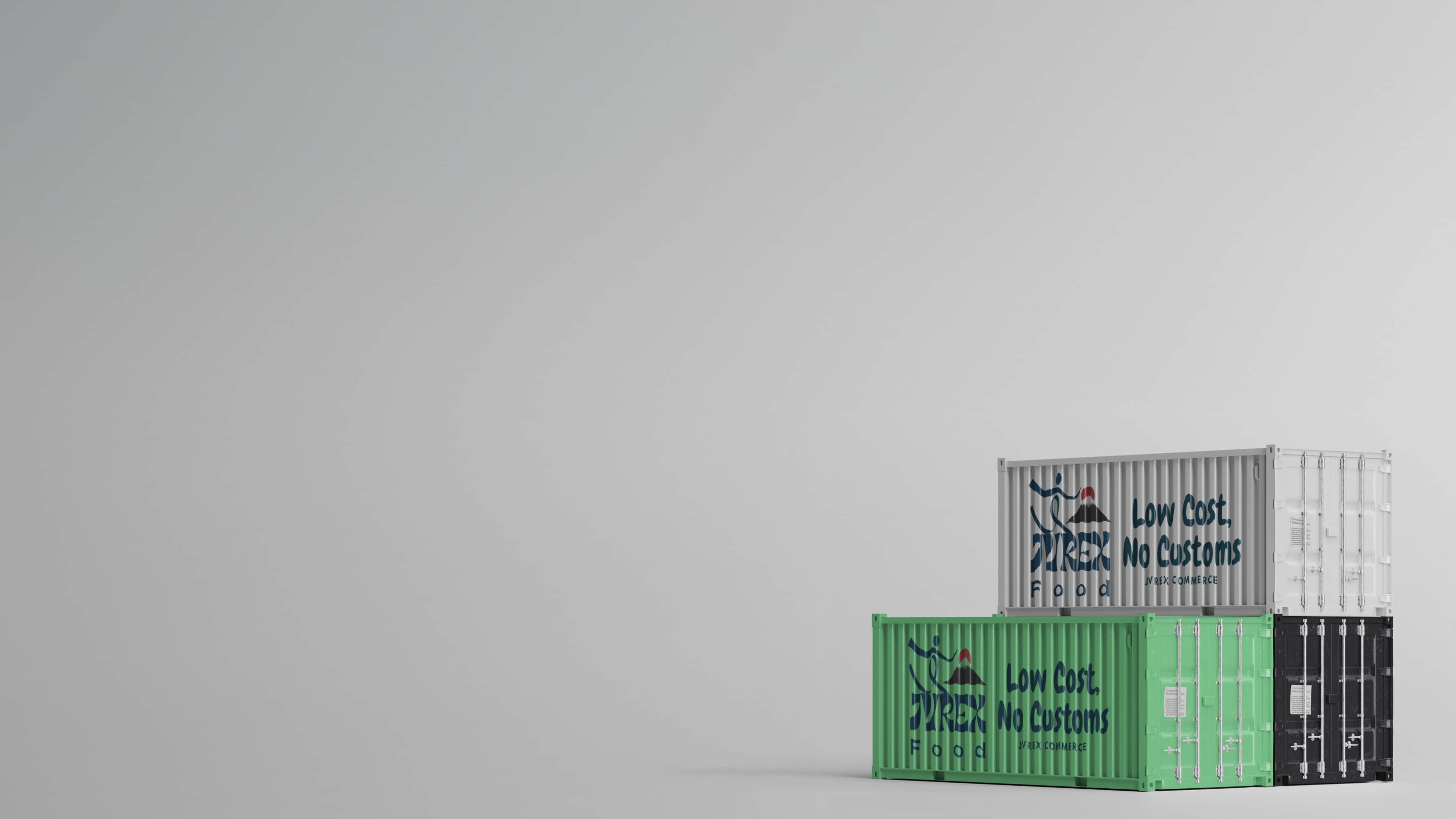 Three jvrex containers stacked