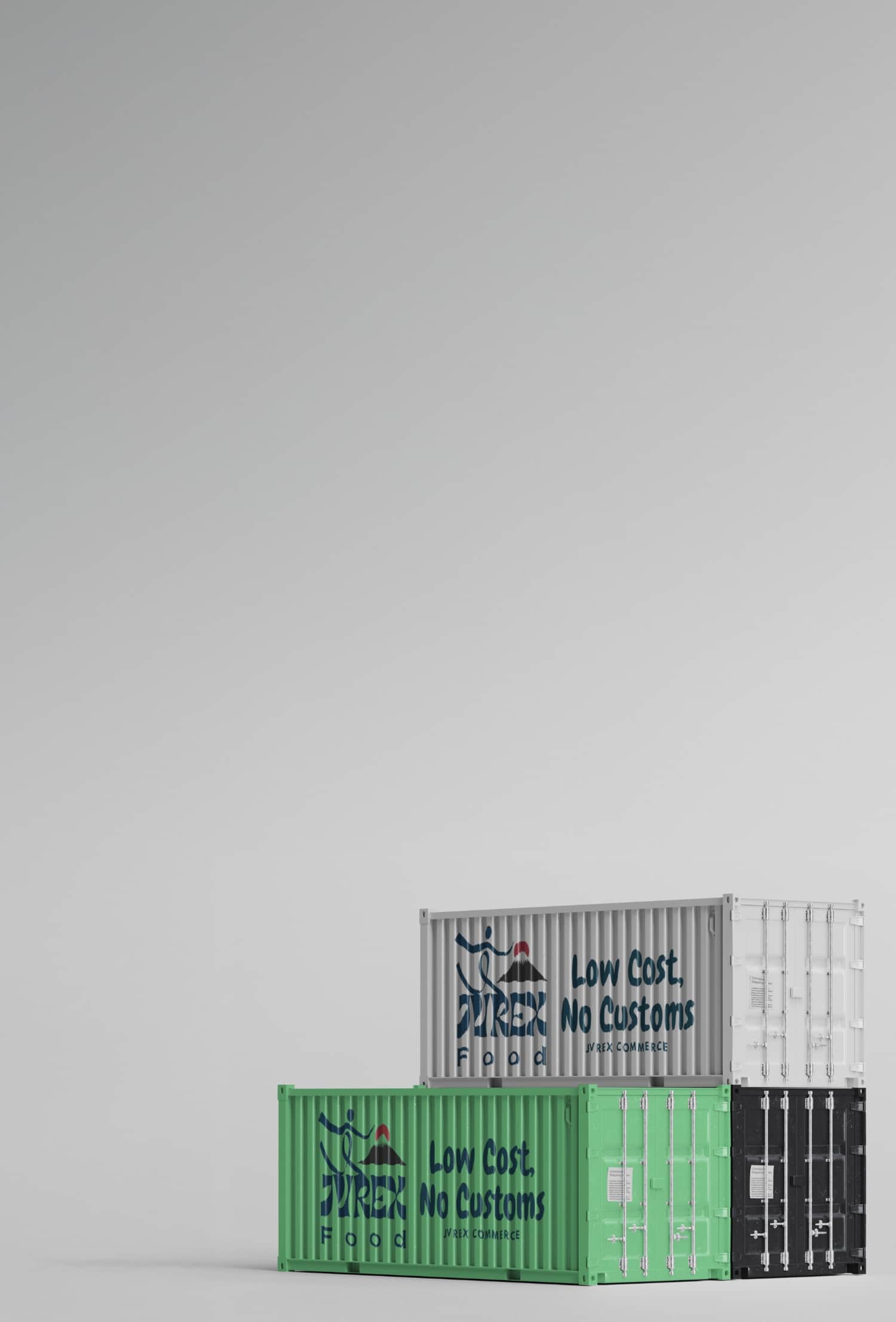 Three jvrex containers stacked